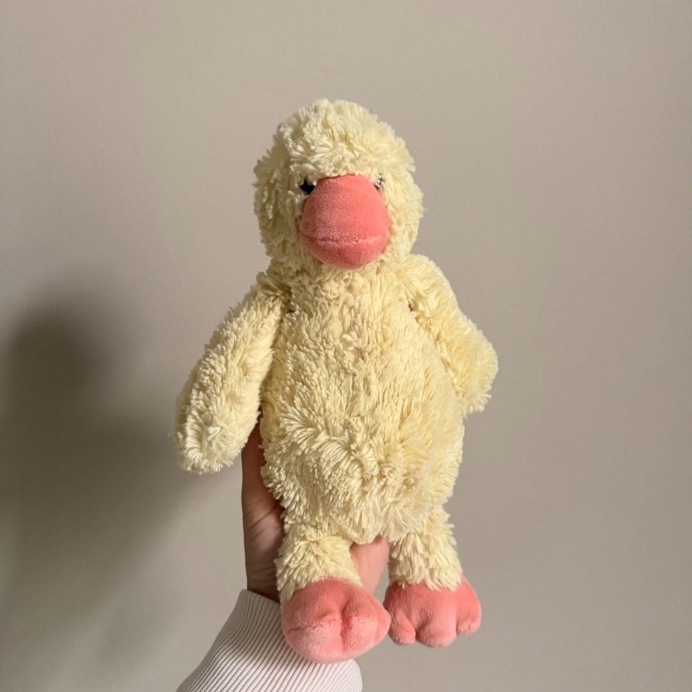 Jellycat Bashful Duckling Plush Yellow Pink Bird Stuffed Animal Toy
